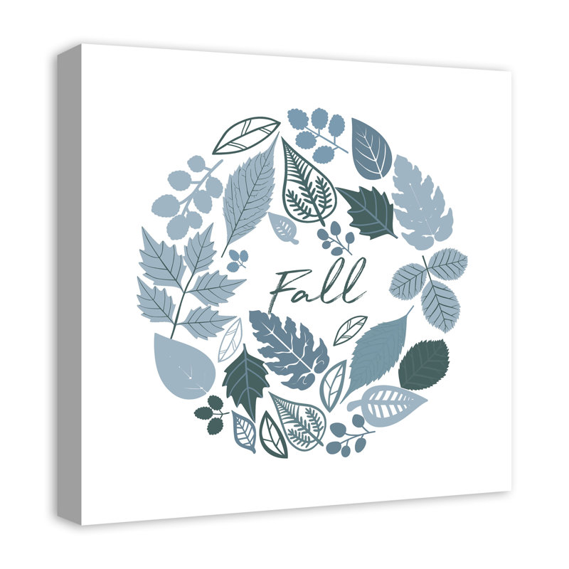«Blues Fall Wreath», impression sur toile tendue, H 20 po x l 20 po x P 1,25 po