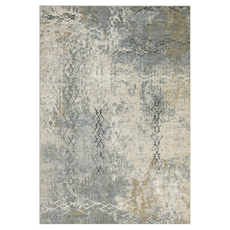 Tapis moderne moderne à motif abstrait 9 x 12