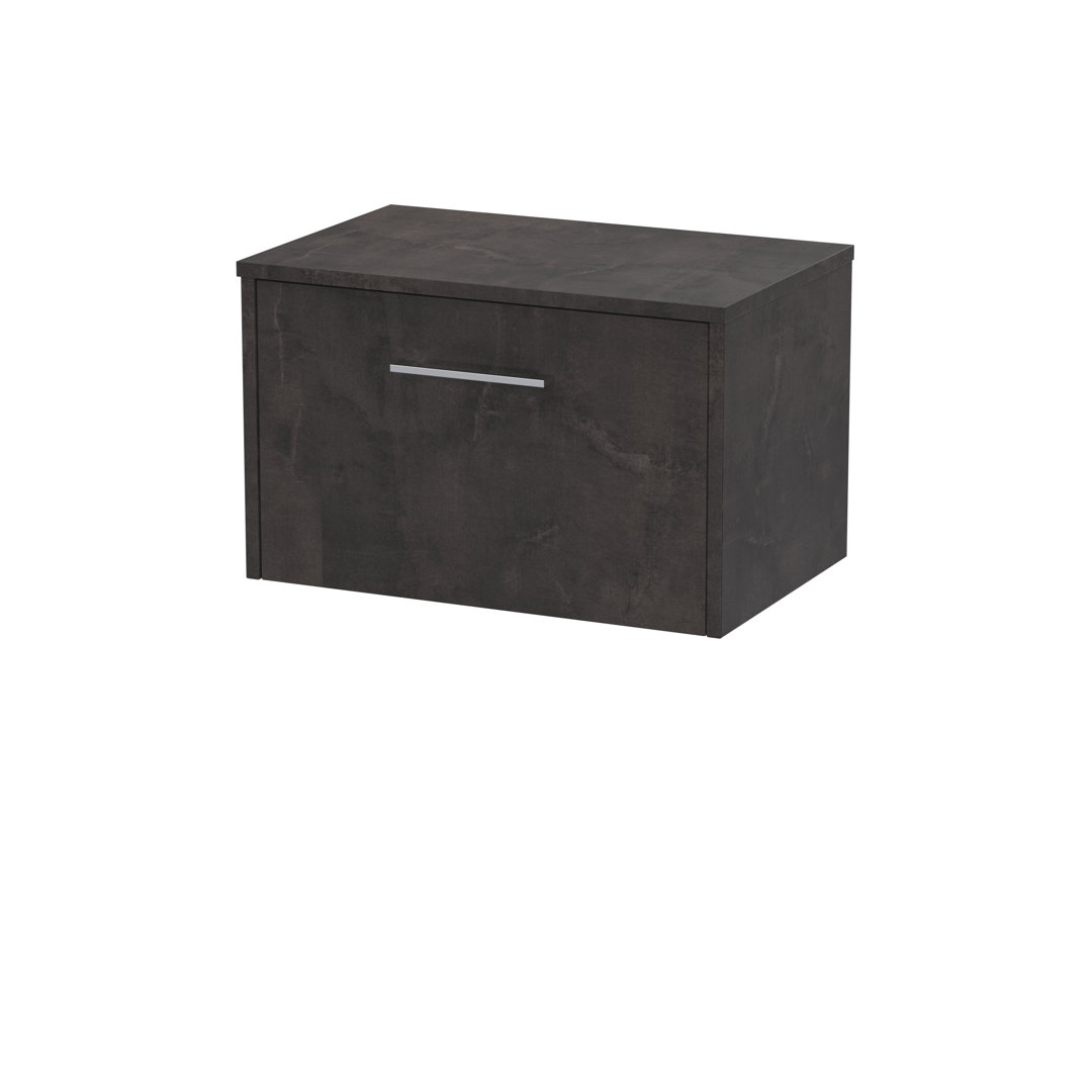 Hudson Reed Metallic Slate Juno Matt Wall Hung Single Drawer Vanity Unit With Worktop | | Mdf | 600Mm - Image 3