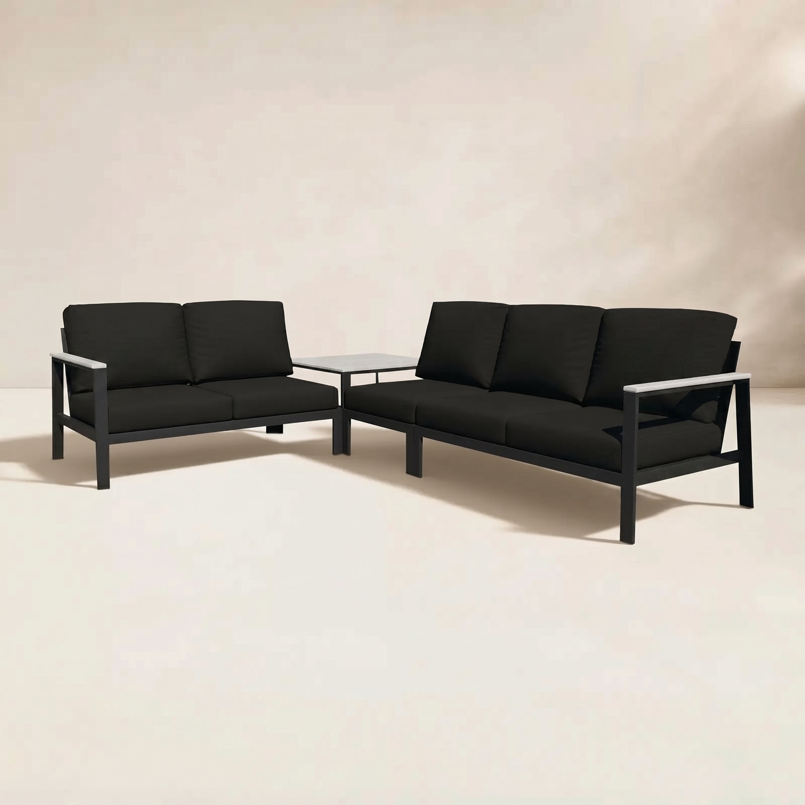 Townsend 5-Person Sunbrella® Patio Seating Group, Canvas Black Sunbrella® Canvas