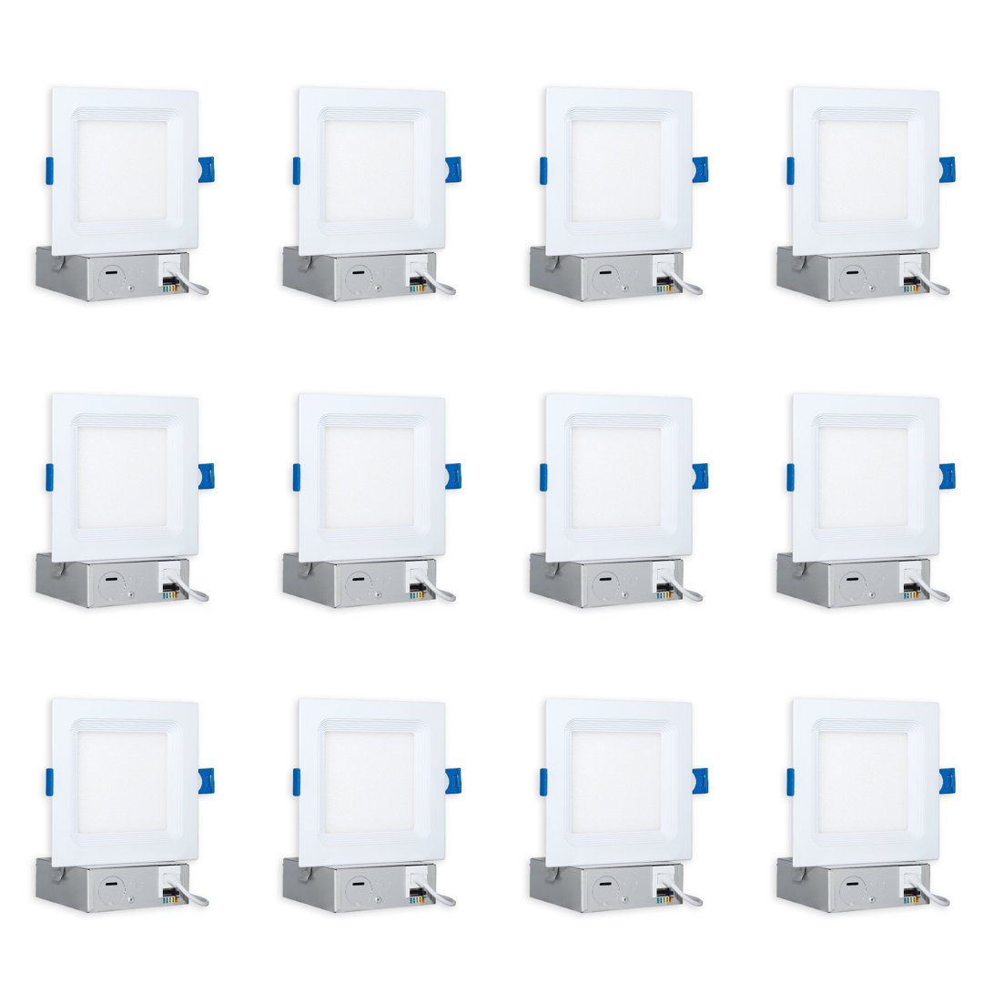 4'' Selectable Color Temperature Dimmable Air-Tight IC Rated LED Canless Recessed Lighting Kit (Set of 12) MW LIGHTING