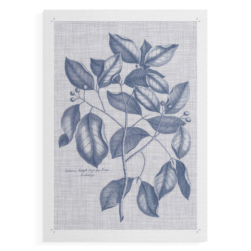 Navy & Linen Botanical VII -Canvas Print Only - NOT FRAMED, 18" H x 12" W