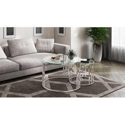 Eclipse Clear Glass Coffee Table Set