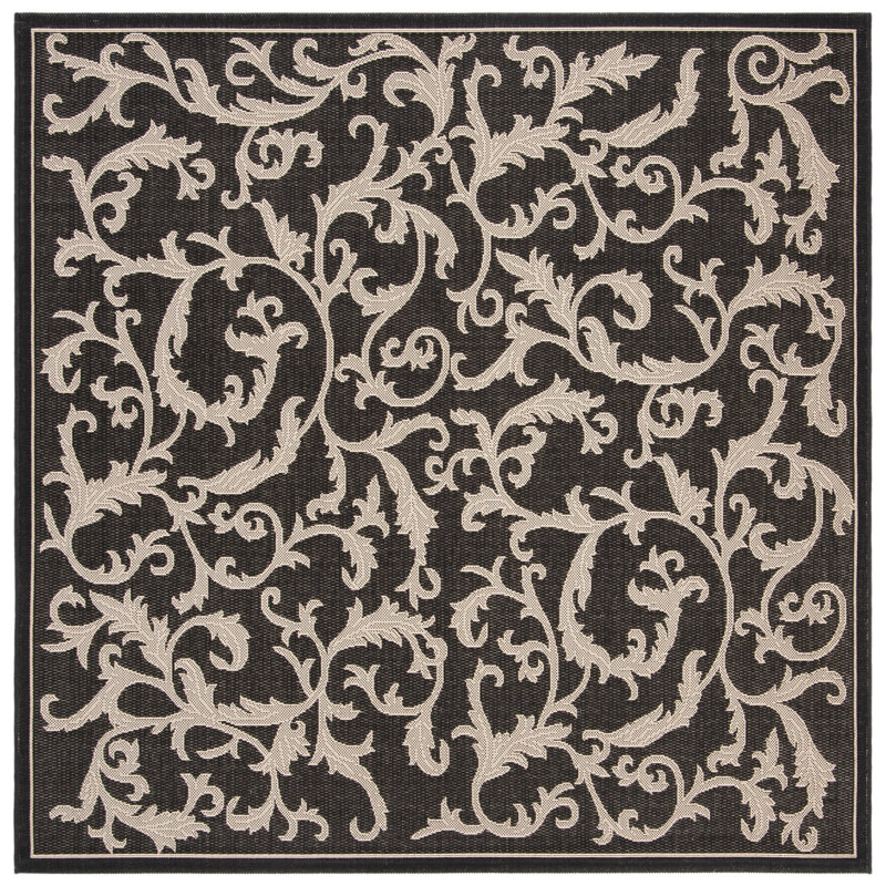 Herefordshire Performance Floral Indoor/Outdoor Area Rug, Square 6'7"