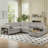 117" Modular Sectional Sofa With Storage Chaise, Pull-Out Bed, And Bookcase –  Corduroy Upholstery-121095277