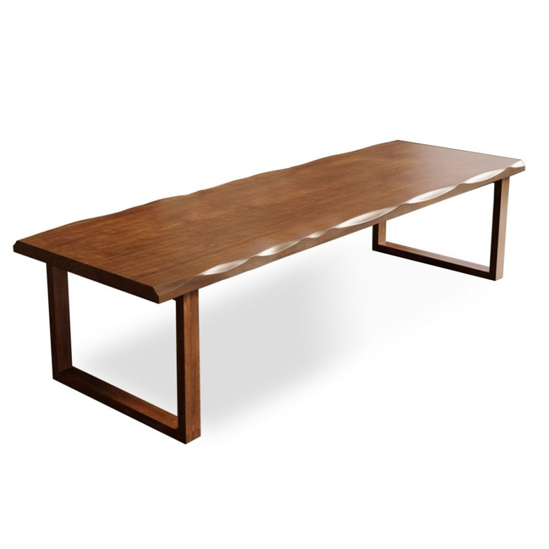 Dark walnut color Rectangular Solid Wood Dining table, 29.53"H x 94.49"L x 31.5"W