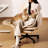 Apricot Cream Ergonomic Office Chair with Foldable Armrests