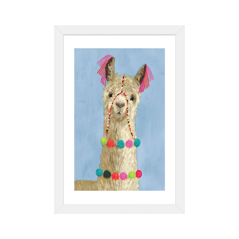 «Adorned Llama III», impression, H 32 po x l 24 po x P 1 po, Cadre blanc