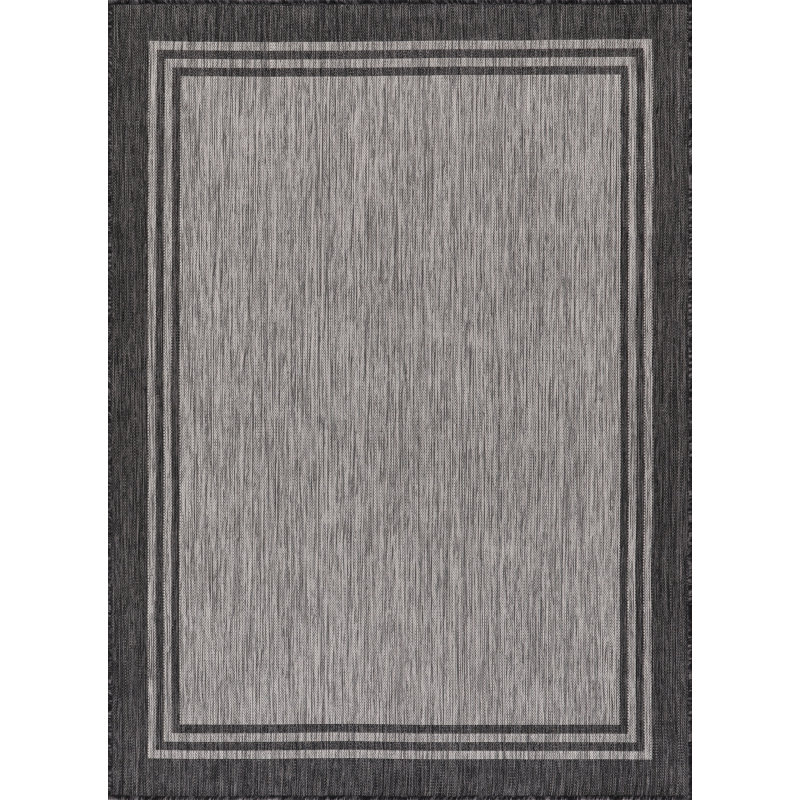 Tapis intérieur / extérieur Waikiki, Gris / Gris foncé, Rectangle 8' x 10'