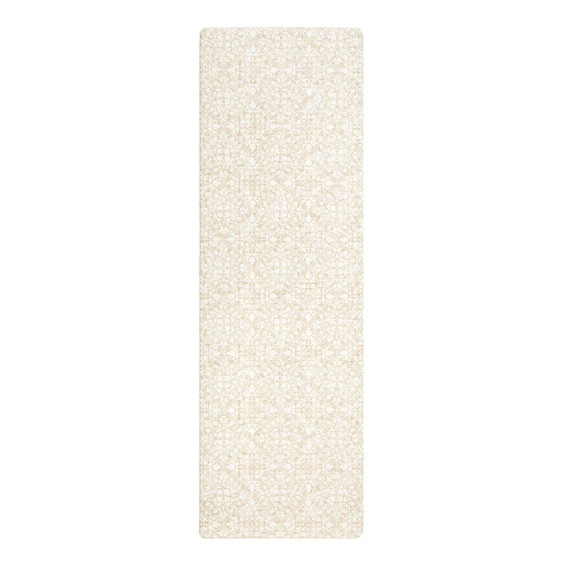 TOWN & COUNTRY BASICS Comfort Plus Non-Slip Backing Vintage Medallion Tile Anti Fatigue Comfort Mat, Beige