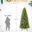 Arbre de Noël de 7 pi, 1375 extrémités de branches texturées, 400 lumières à DEL blanc chaud, matériau + PE, assemblage à charnières, installation simple, arbre de support en métal mettant en vedette des lumières et un assemblage mixte d'aiguilles réalistes