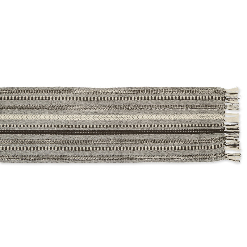 Elco Striped Table Runner, Dark Brown, 72'' x 72''