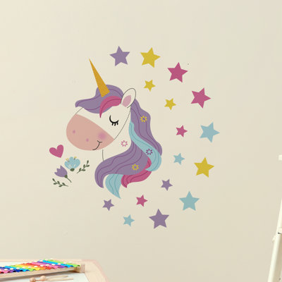 Décalcomanie murale licorne magique