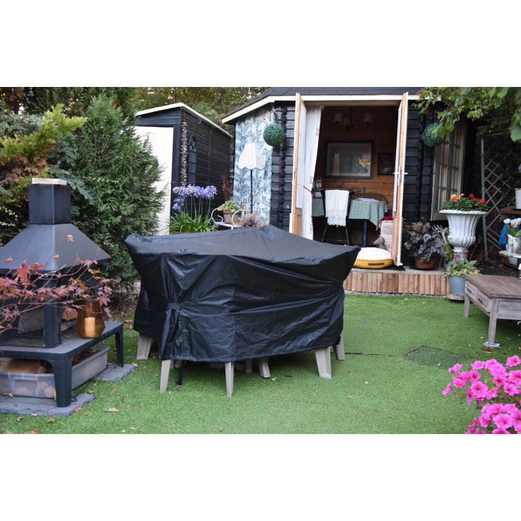Square Garden Furniture Set Waterproof Cover with Cord and Straps 125 x 125 x 74 cm