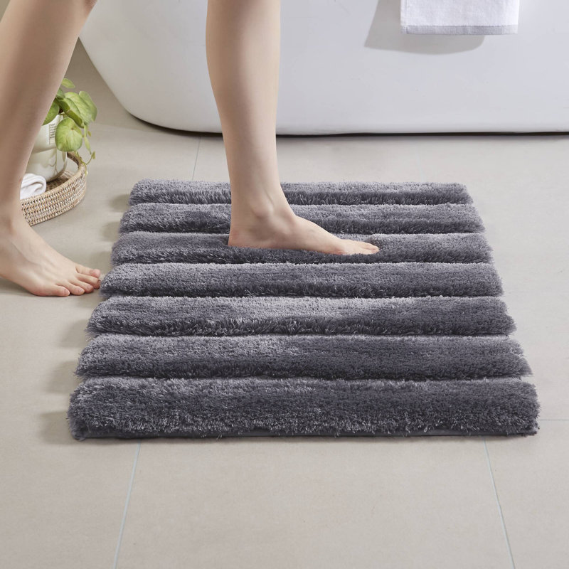 Tapis pour salle de bain gris perlé 1500g / m² 1500g / m², Gris, L 21 po x L 34 po