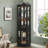 Curio Cabinet Lighted Glass Display Curio Cabinet-1034788210