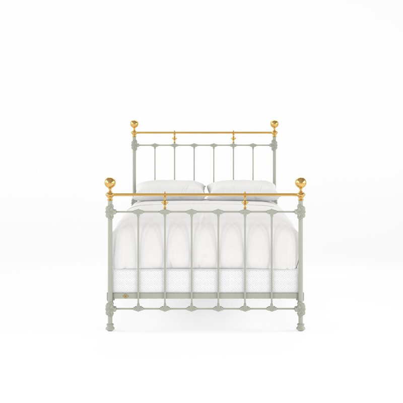 152 Excelsior Bed | Complete Standard, Full / Double, Sage Green/Antique Gold