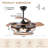 42" Black Farmhouse Ceiling Fan with Light and Remote, Quiet Reversible DC Motor, 6-speed Retractable Ceiling Fan Caged Fandelier for Living Room