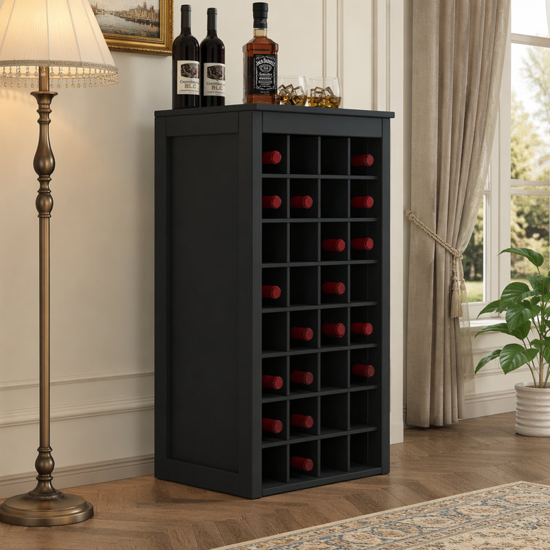 Armoire à vin modulaire de 32 bouteilles avec un design élégant et un rangement efficace pour les amateurs de vin.