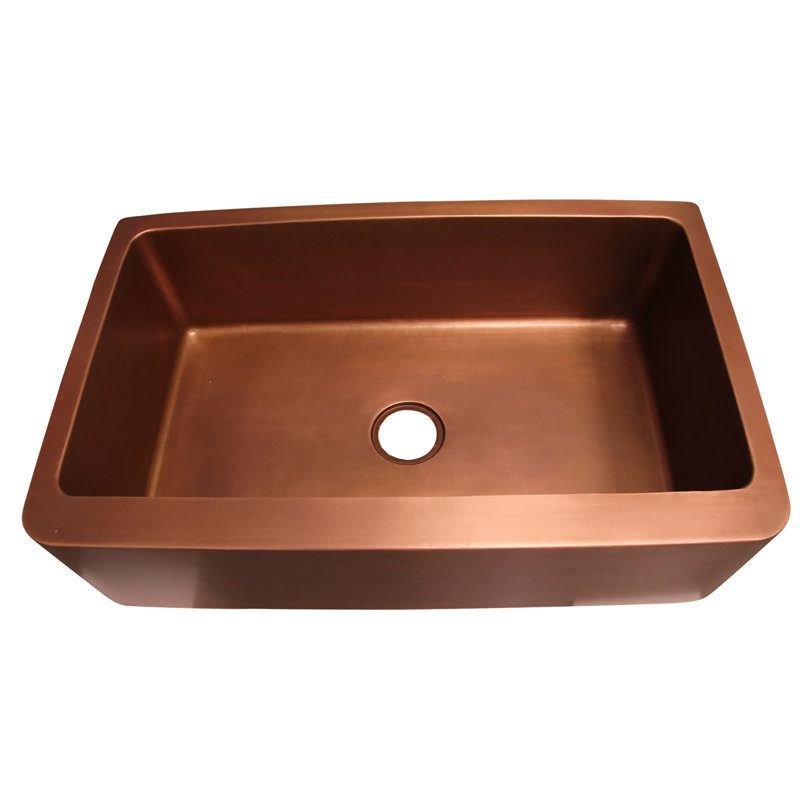 Austin 25'' L Farmhouse / Apron Single Bowl Copper Kitchen Sink