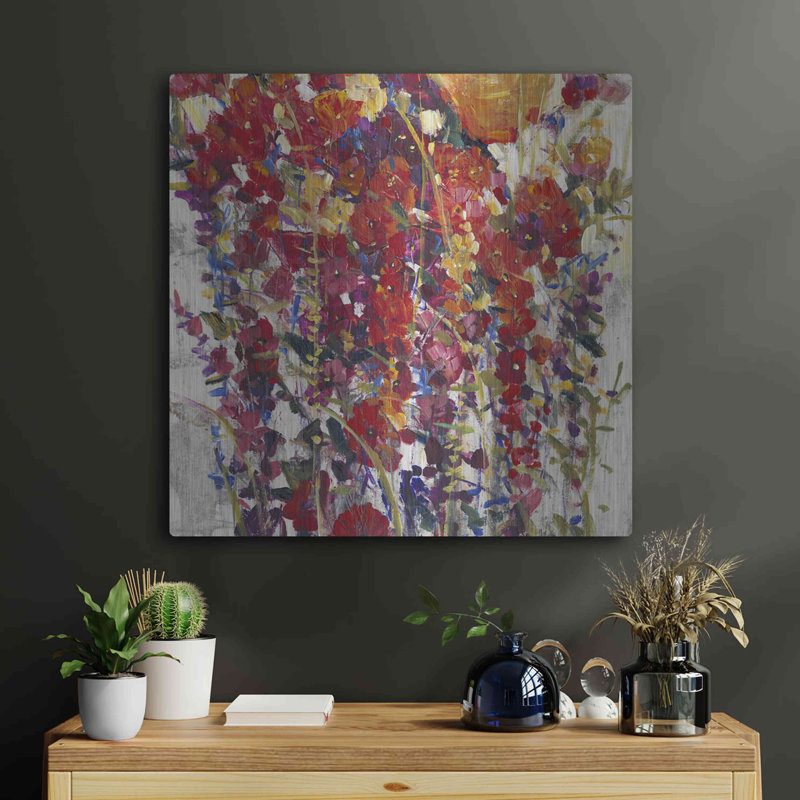Luxe Metal Art 'Mixed Bouquet IV' by Tim O'Toole, Metal Wall Art, 24"x24", 24" H x 24" W