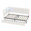 Upholstered Twin Size Daybed with Storage 2 Drawers and Charging Station, Day Bed Frame with LED Lights and Storage Headboard, No Box-Spring Needed-1169789133