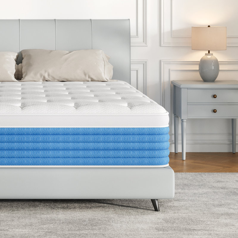 Matelas en mousse à mémoire de forme hybride 12 po dans une boîte, soulagement de la pression pour le soutien du dos, fermeté moyenne, ressorts ensachés individuellement