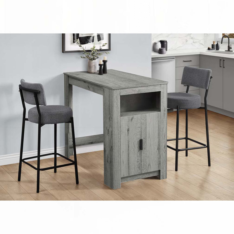 Tabouret de bar, hauteur de comptoir, ensemble de 2,, Noir, Gris