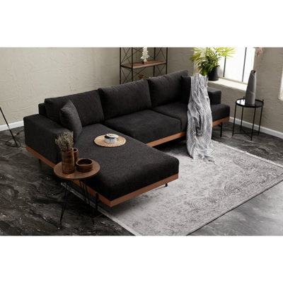 Chenille Upholstered Reclining L-Shaped Sectional