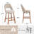 Upholstered Bar Stools Full Back Counter Stool With Solid Wood Frame No Installation Required-1891991769