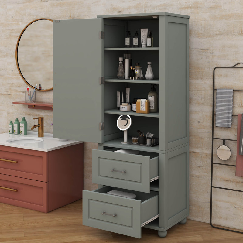 Armoire de rangement pour salle de bain Towering Alone, Gris
