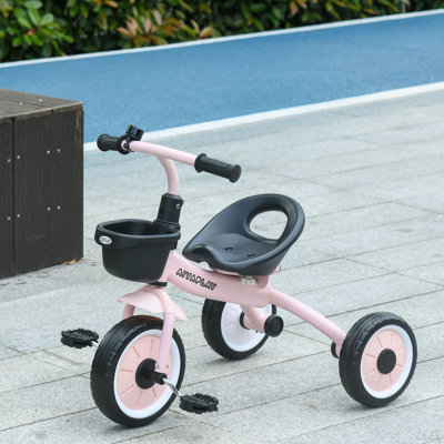 Kids Tricycle For Toddlers Age 2-5 With Adjustable Seat, Toddler Bike For Children With Basket, Bell, Handlebar Grips