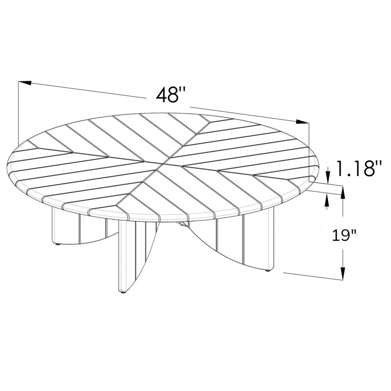 Solene Outdoor Teak Table, 19" H x 48" W x 48" D