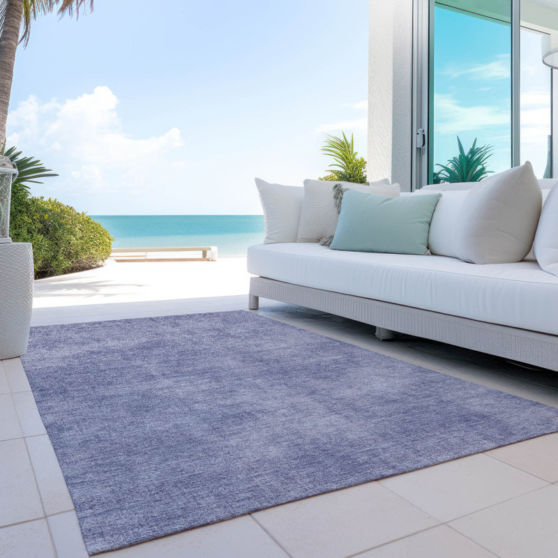 Purple Flat Woven Synthetic Indoor/Outdoor Area Rug 3' x 5'