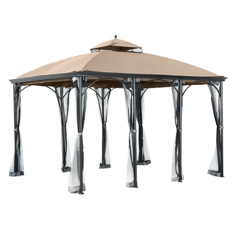 Auvent de remplacement pour pavillon de jardin Somerset, Beige, Tissu Riplock 350