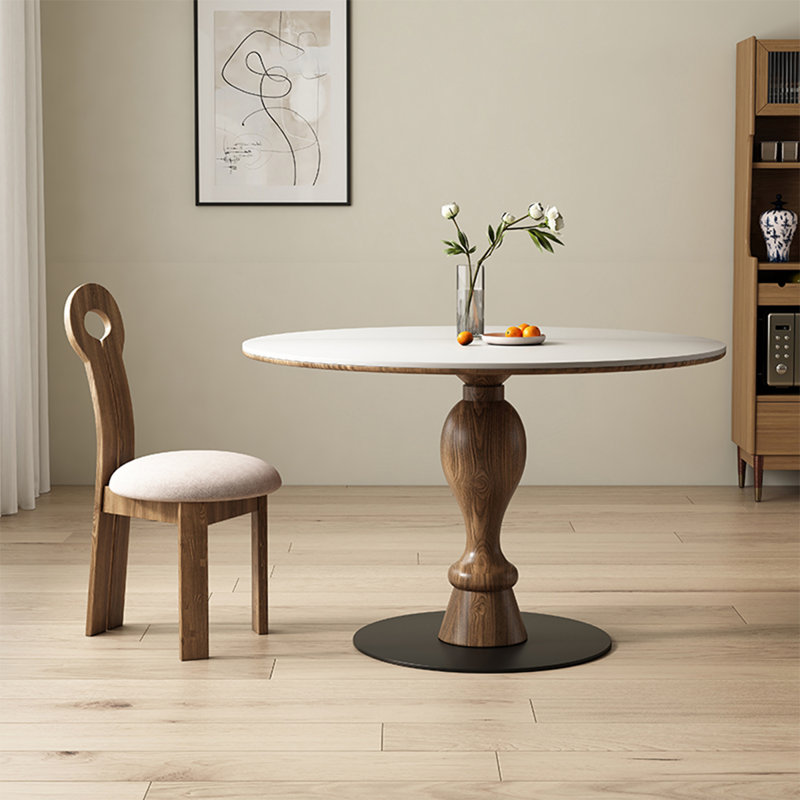 Table de salle à manger blanche, Noyer, H 29,53 po x L 31,5 po x l 31,5 po, Blanc