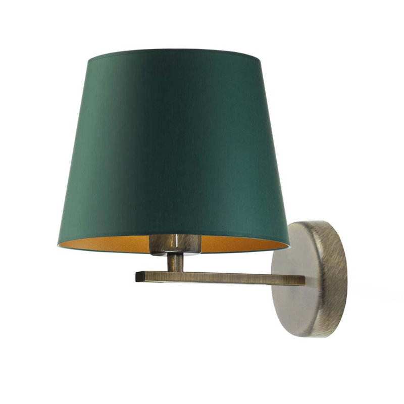 Woodell Steel Swing Arm Sconce, Gold , Green