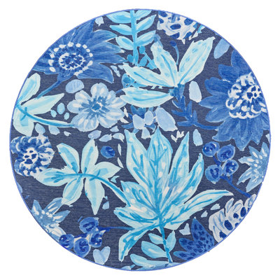 My Magic Carpet Floral Bloom Blue Washable Rug