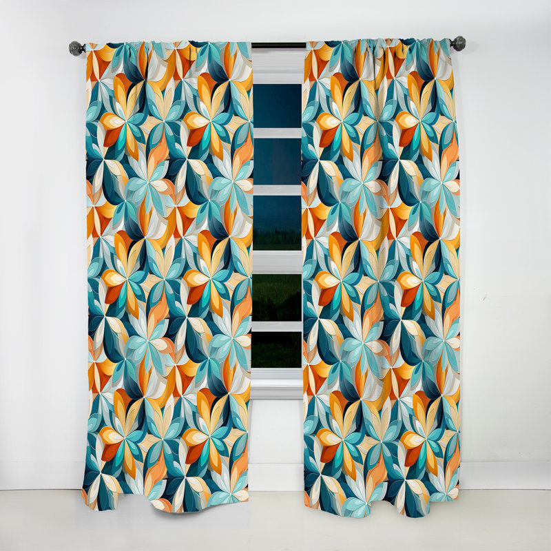 Inner Harmony Exploration Mediation I - Modern Curtain - Velvet Room Darkening - 1 Panel, 52" W x 120" L