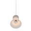 Mini-luminaire suspendu en nickel poli 1 lumière avec abat-jour en verre givré Alesia