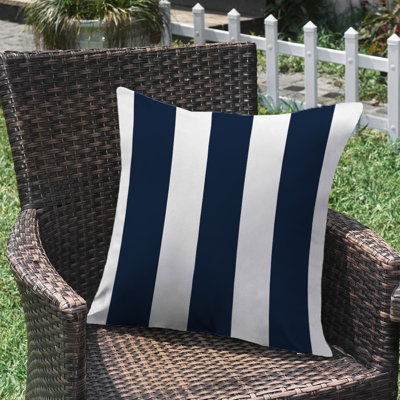 Set of 2 Indoor/Outdoor Stripes Throw Pillows Lumbar support FULL set with inserts 18"x18"