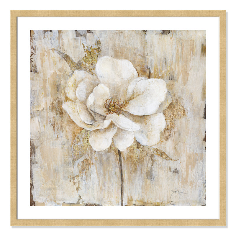 Venetian Gold Botanical II - peinture encadrée, H 32,5 po x l 32,5 po x P 2 po, Encadrement champagne