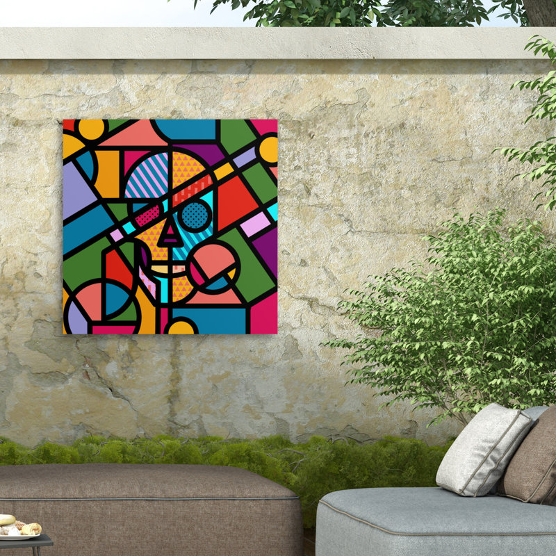 Toile d'extérieur Ali Gulec Pop Skull, H 14 po x l 14 po