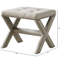 Banc d'appoint en mélange de lin avec siège et garniture cloutée, structure en bois franc d'ingénierie, mousse à haute densité, l 17 po garni de vestibule, structure, profondeur de 19 po d'épaisseur