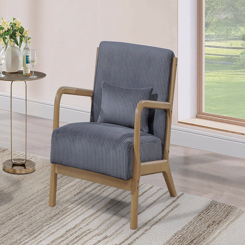 Chaise d'appoint - Coussin de siège rembourré en velours côtelé gris foncé, Gris foncé