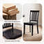 Chaise d'appoint à lattes en bois massif-1233253359