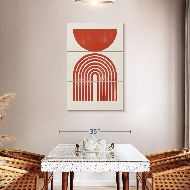 Forme Mid-Century perse rouge I