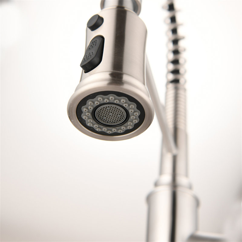 Robinet de cuisine tactile avec douchette extractible, Nickel brossé