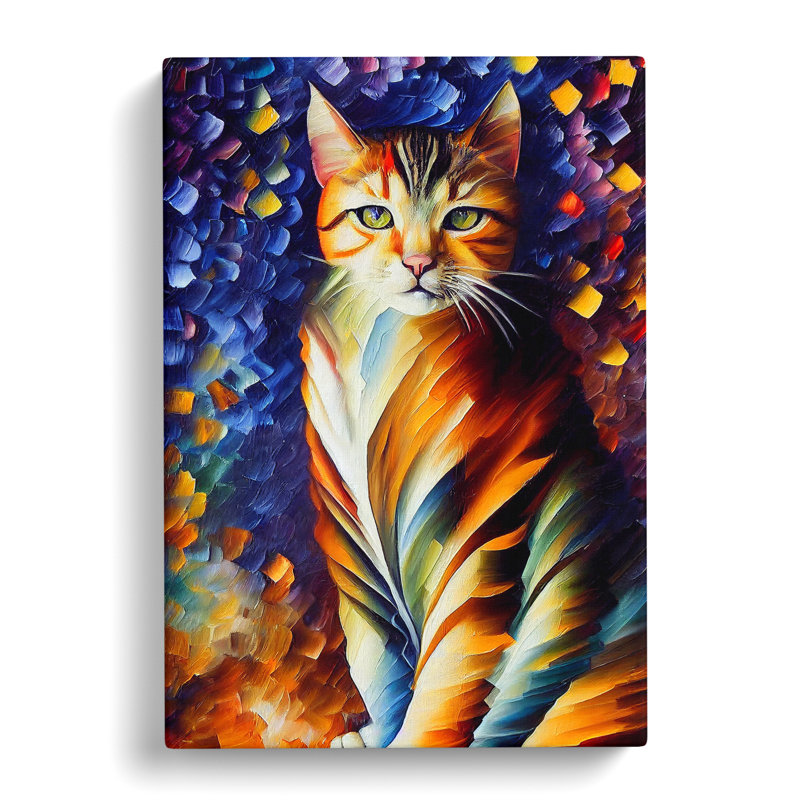 Cat Portrait No.6 - Wrapped Canvas, 50cm H x 35cm W x 3cm D