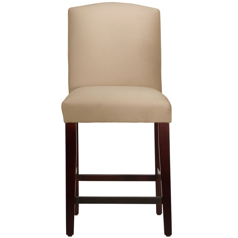 April Counter and Bar Stool, Counter Stool (26" Seat Height), Classic Pearl Performance Velvet, Espresso